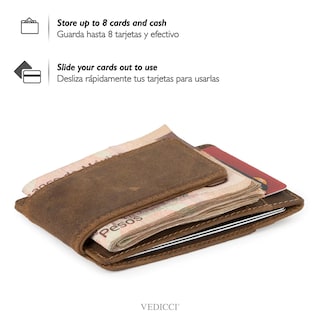 Foto 5 | Cartera De Piel Con Clip Magnético Para Billetes Vedicci