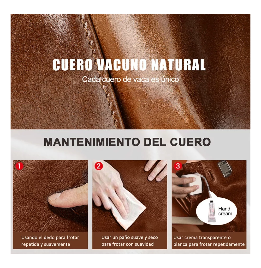 Foto 5 pulgar | Cartera de Cuero Genuino con Bloqueo color Marrón para Hombre