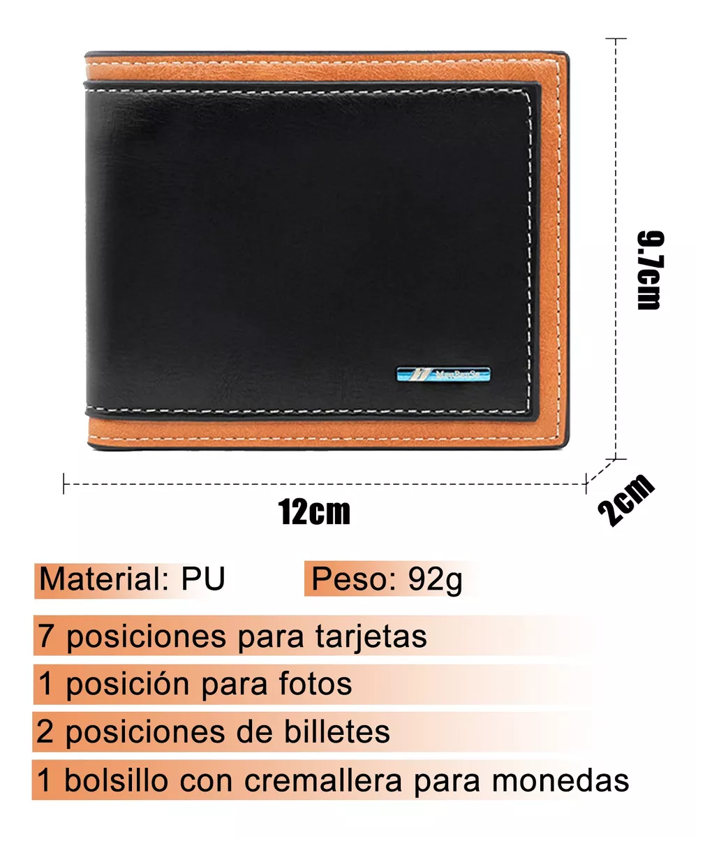 Foto 4 pulgar | Cartera Belug Negra PU para Hombre