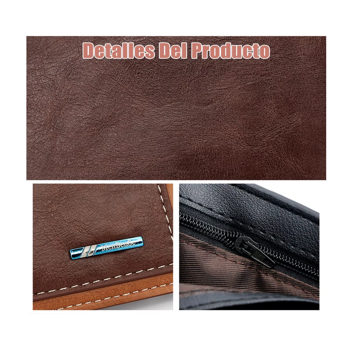 Foto 3 pulgar | Cartera Para Hombre De Gran Capacidad Pu Billeteras Deep Coffee