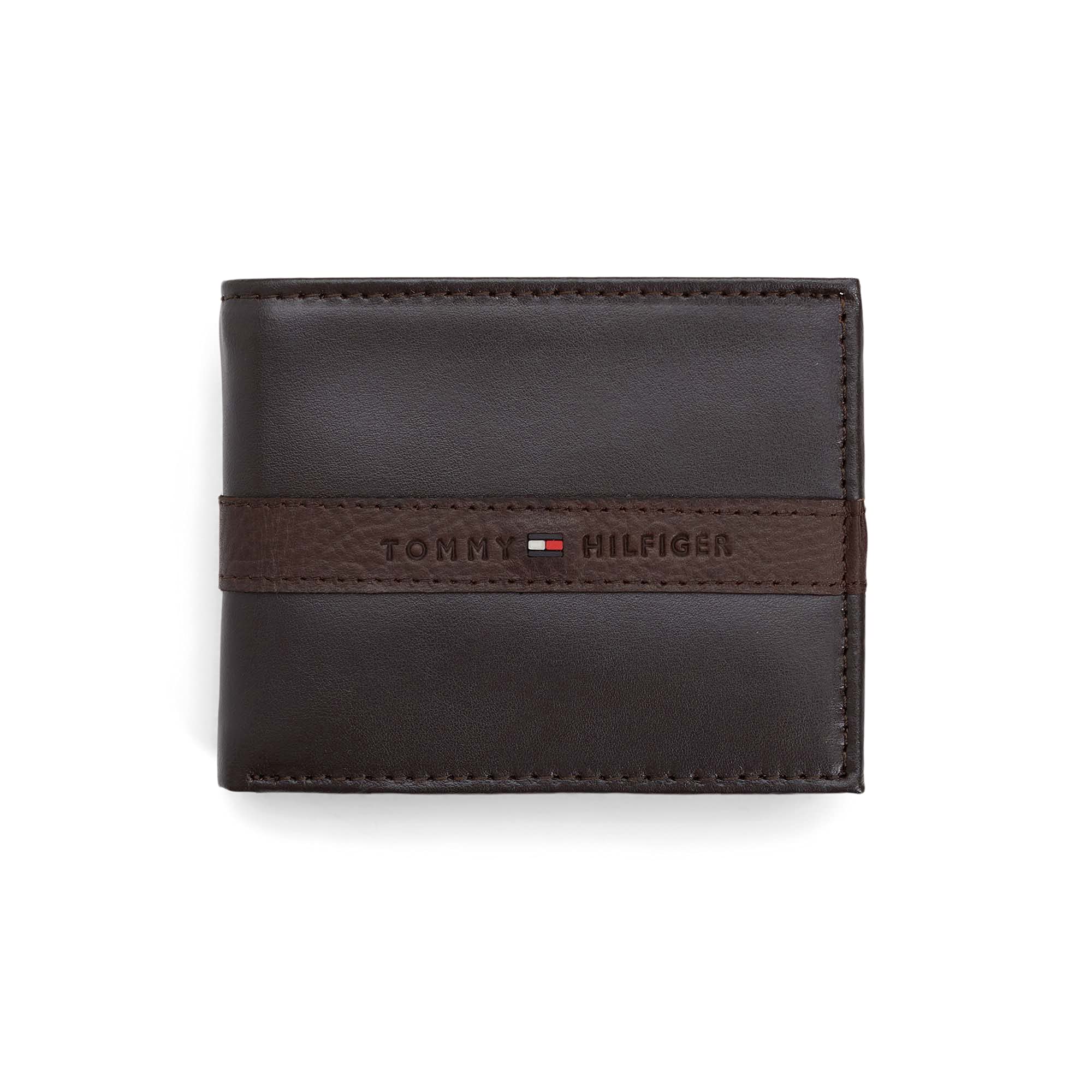 Foto 2 pulgar | Cartera Tommy Hilfiger de Piel Doble Pliegue Marrón - Venta Internacional