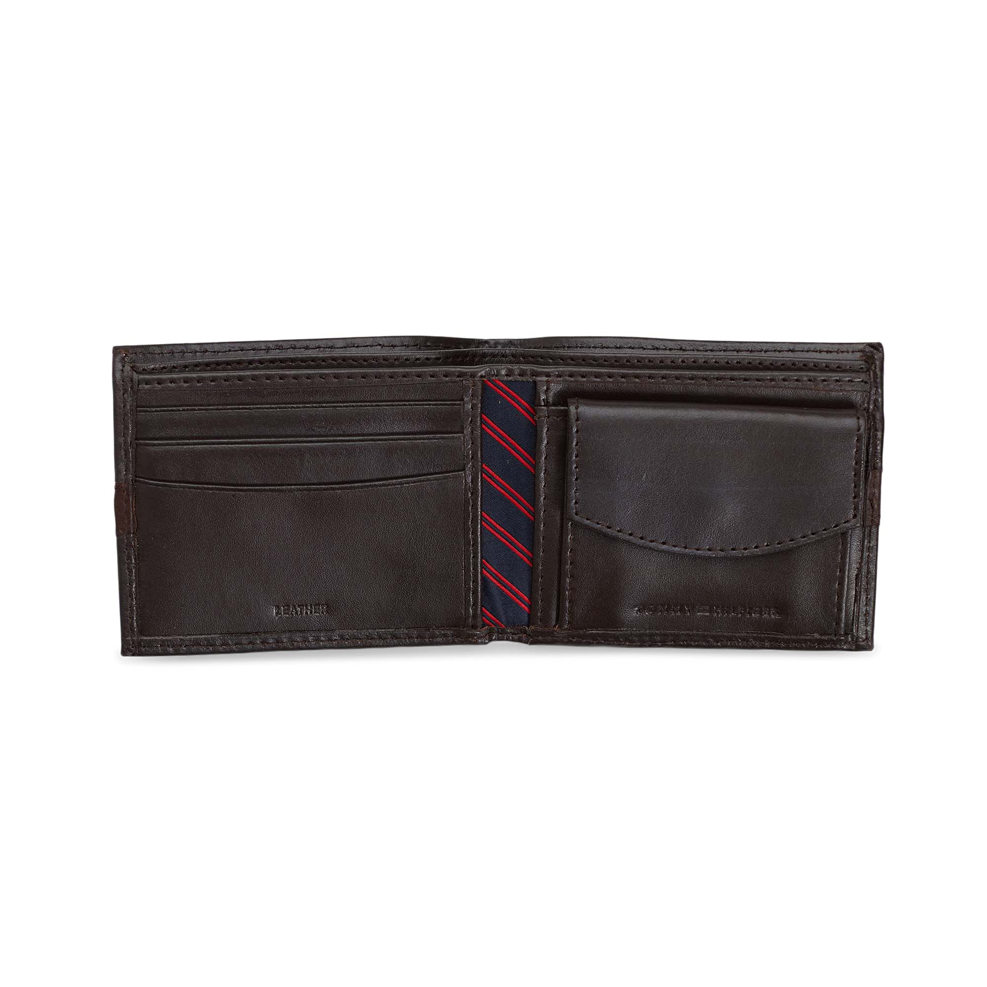 Foto 4 pulgar | Cartera Tommy Hilfiger de Piel Doble Pliegue Marrón - Venta Internacional
