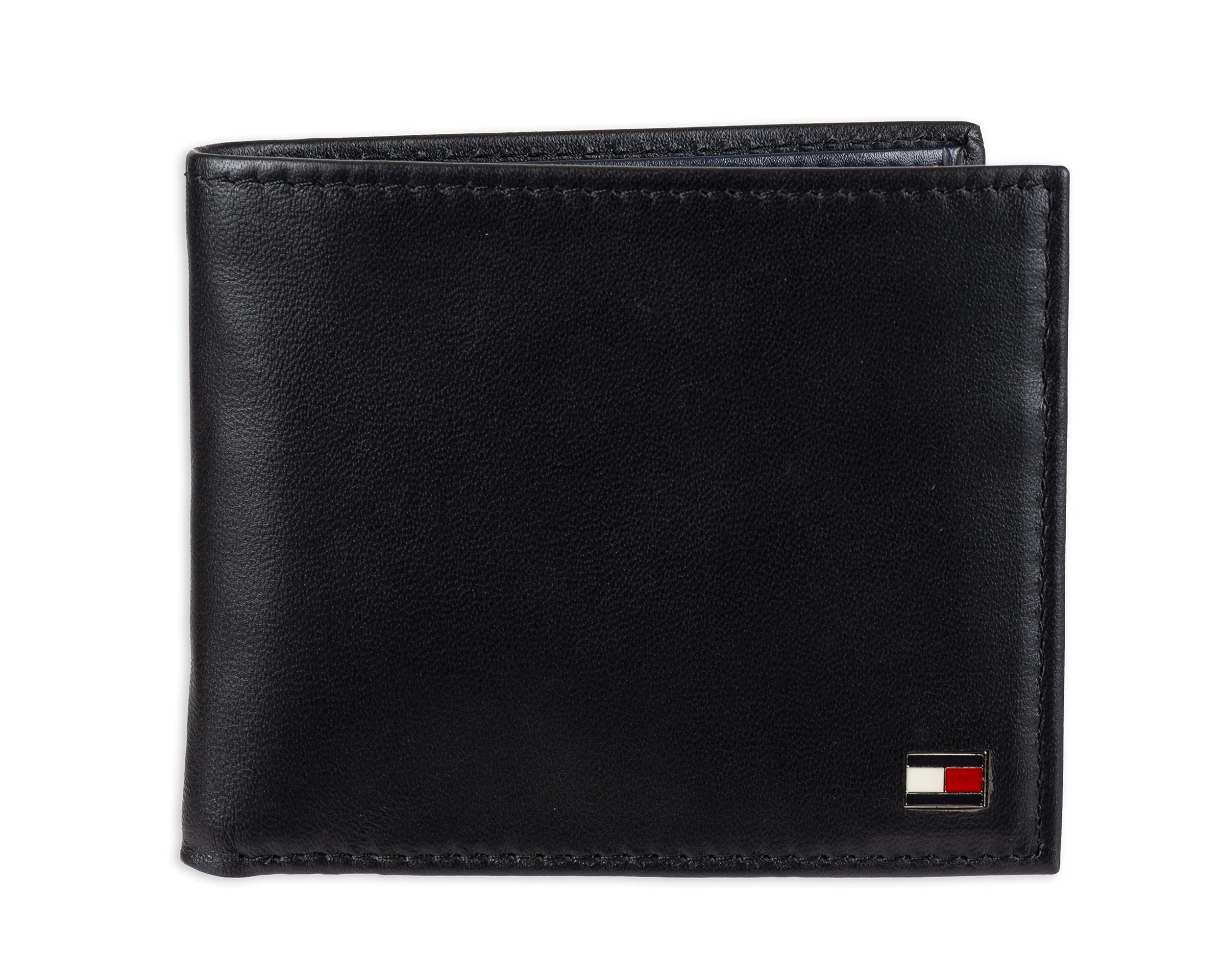 Cartera Tommy Hilfiger Plegable  de Cuero Negra para Hombre - Venta Internacional