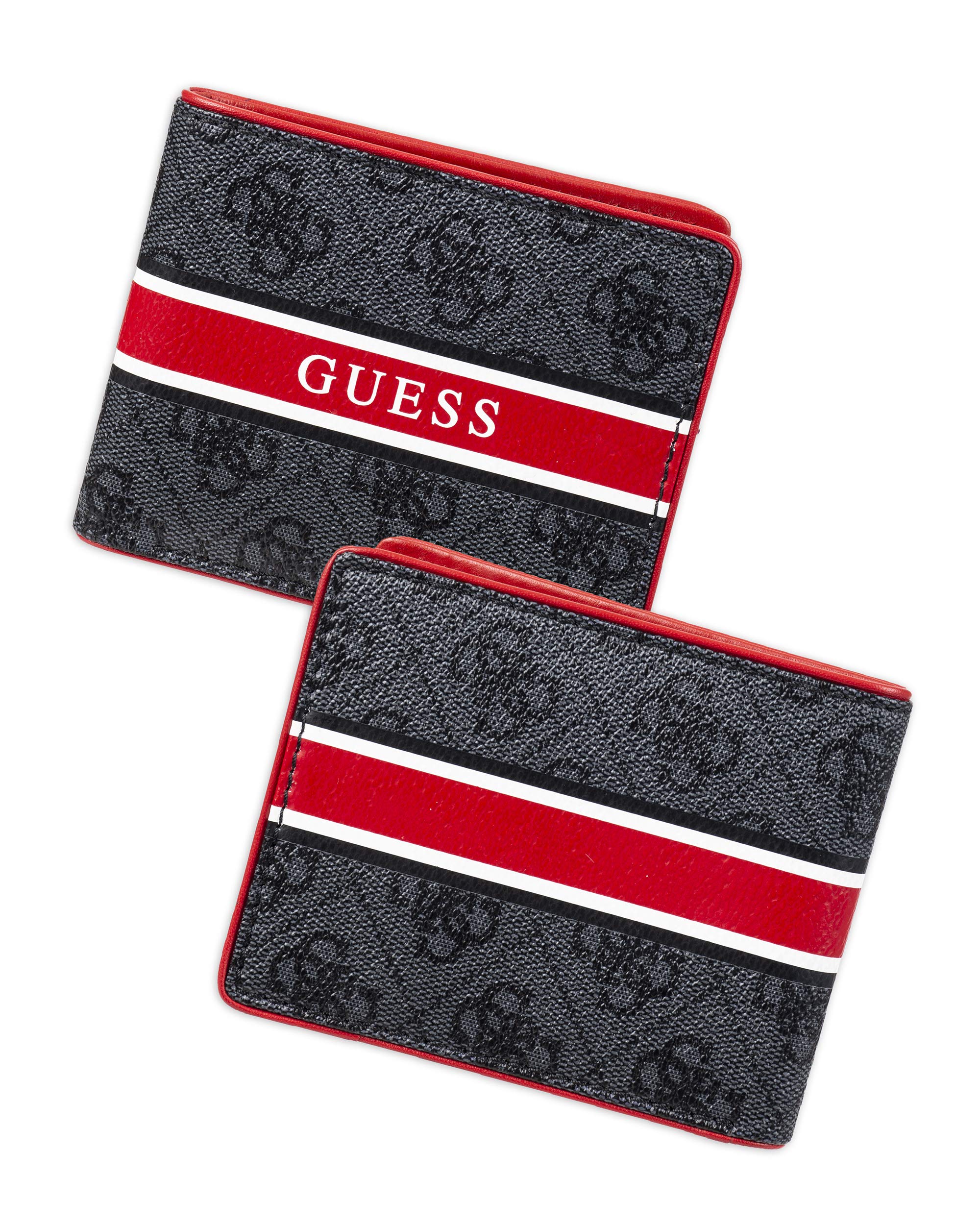 Foto 3 pulgar | Cartera Guess de Piel para Hombre color Carbón/Rojo - Venta Internacional