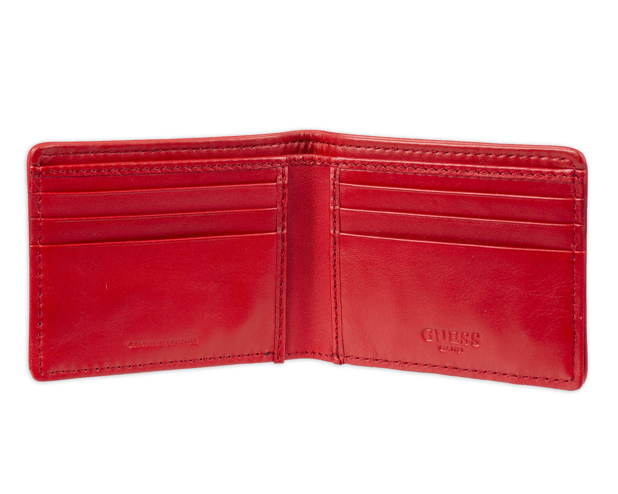 Foto 6 pulgar | Cartera Guess de Piel para Hombre color Carbón/Rojo - Venta Internacional