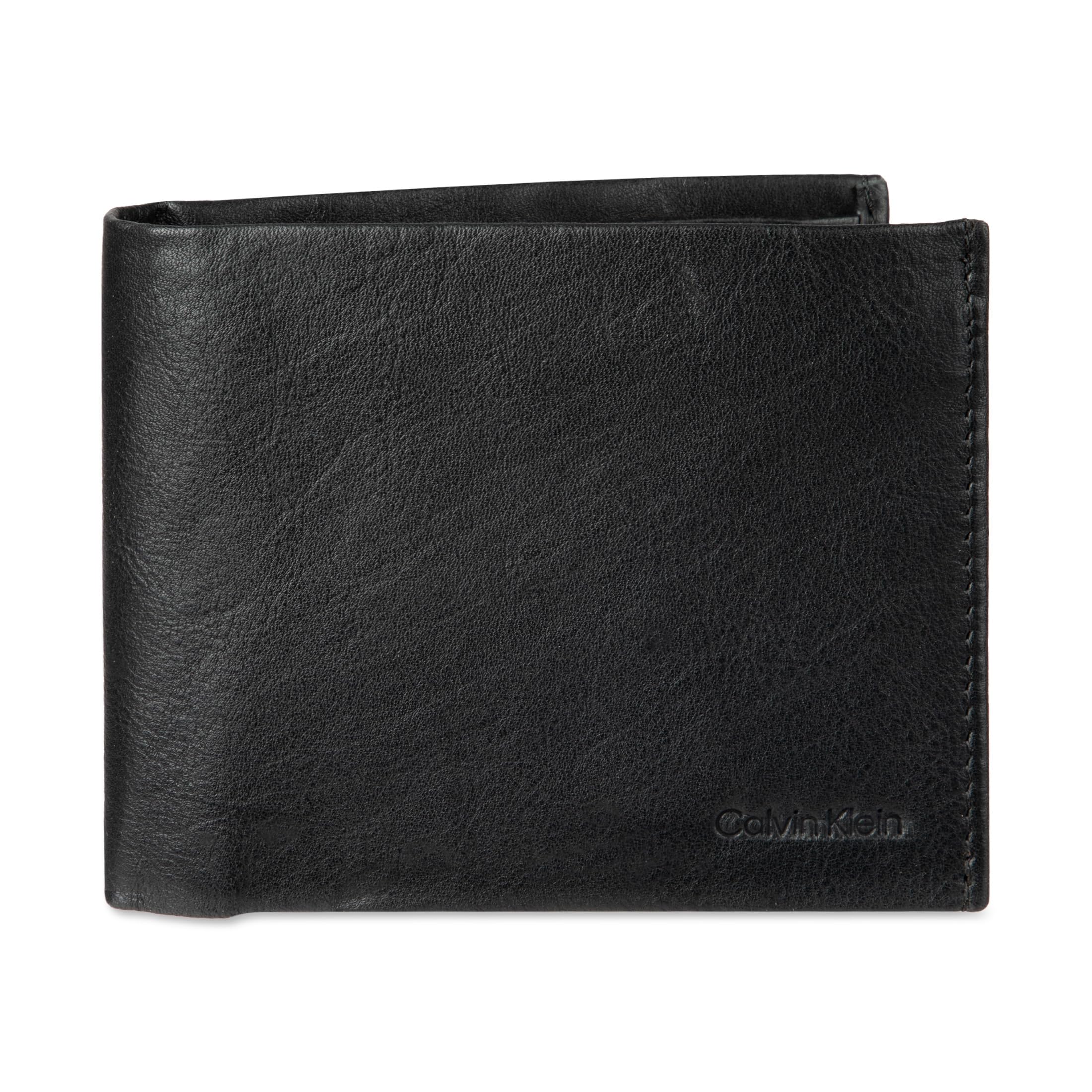 Cartera Calvin Klein Rfid de Piel Minimalista con Doble Pliegue Color Negro - Venta Internacional