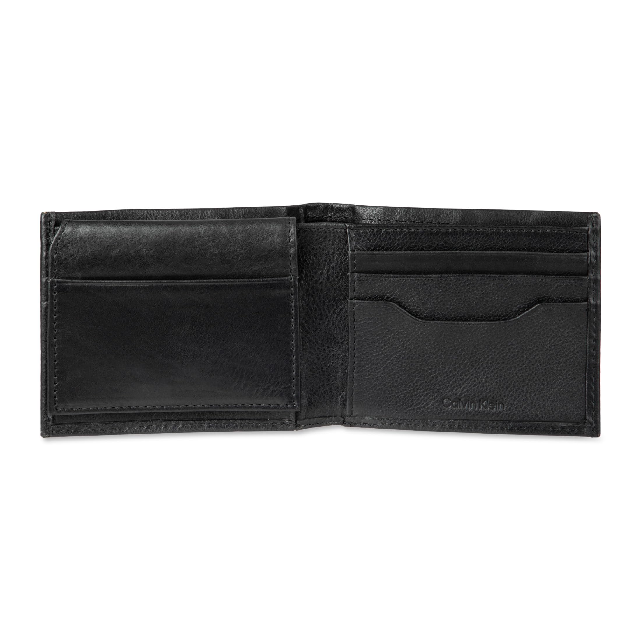 Foto 2 | Cartera Calvin Klein Rfid de Piel Minimalista con Doble Pliegue Color Negro - Venta Internacional