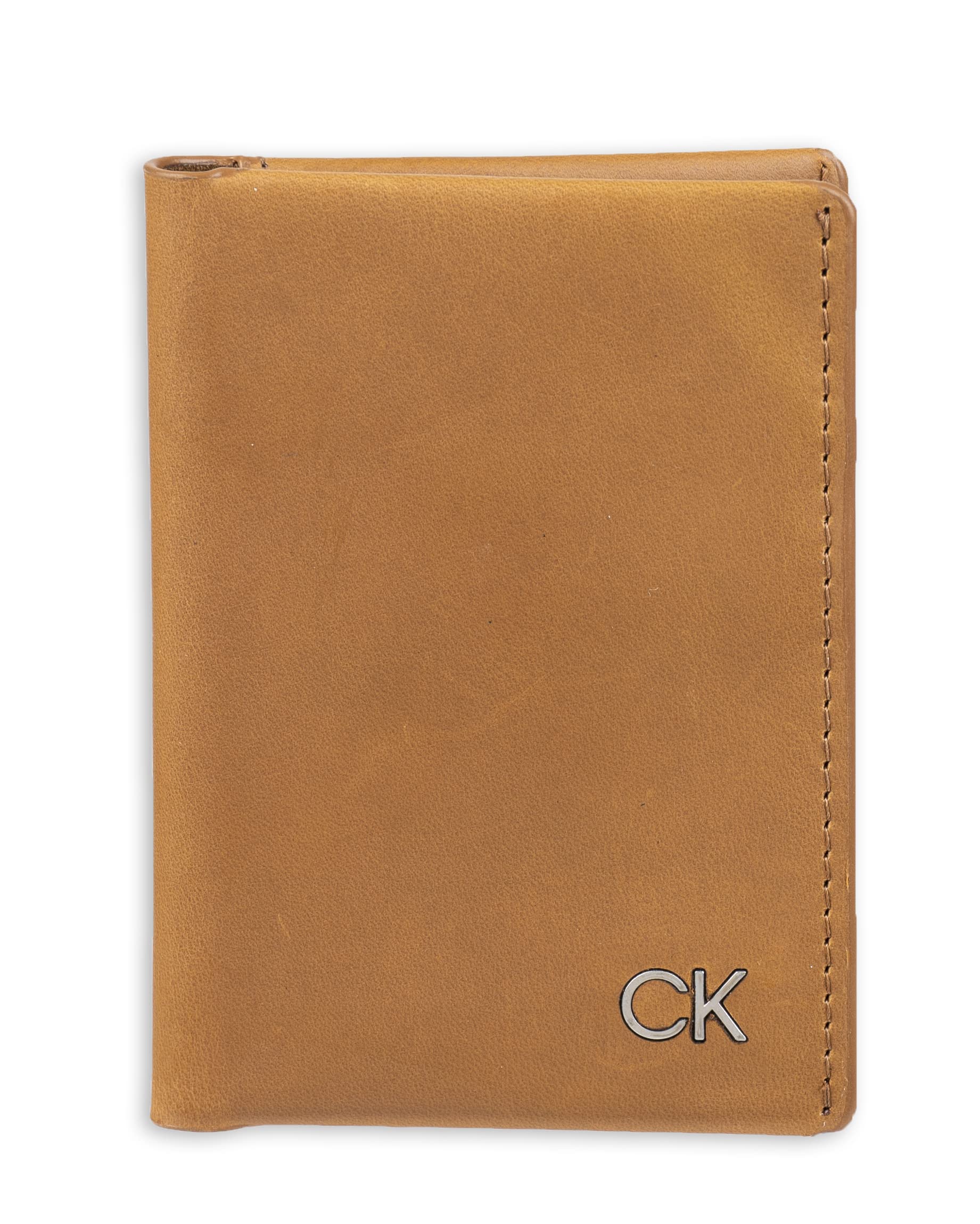 Foto 1 | Cartera Calvin Klein Minimalista con Doble Pliegue Rfid Piel Bronceada - Venta Internacional