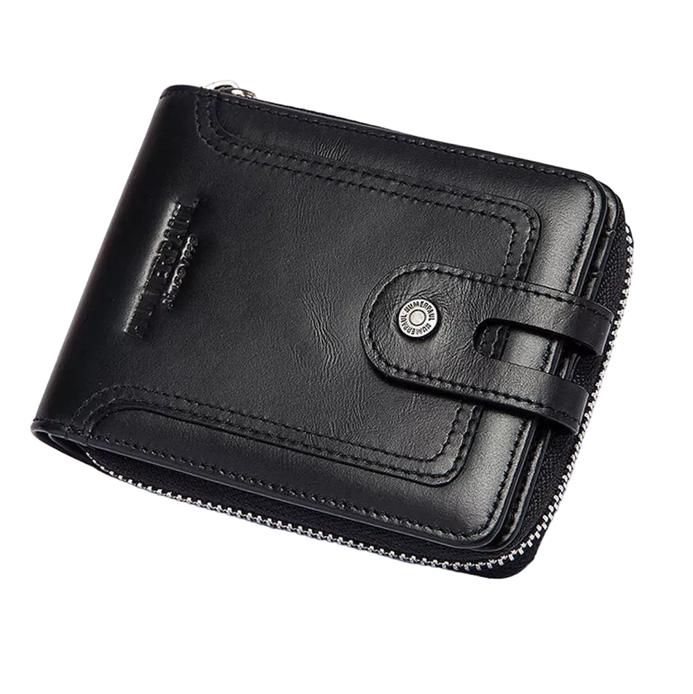 Cartera De Piel Original Con Bloqueo Rfid Regalo Para Hombre Negro