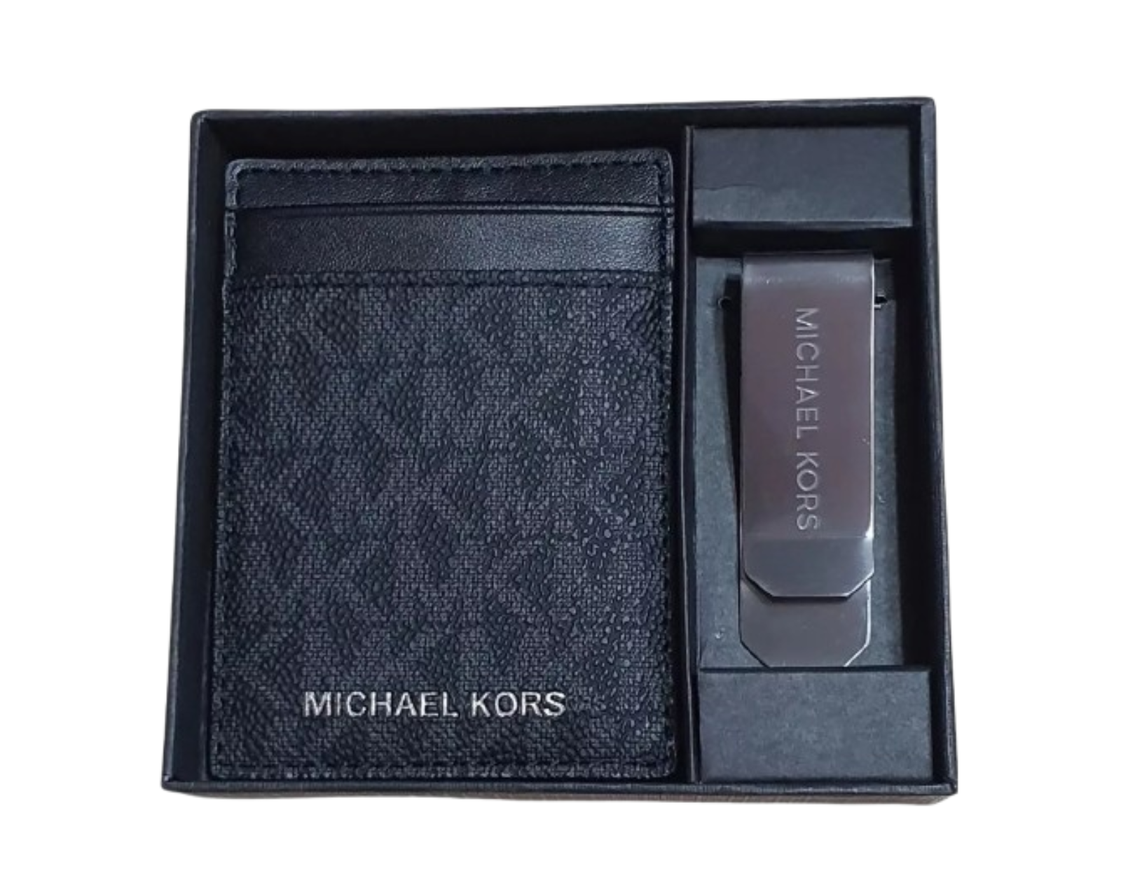 Tarjetero Michael Kors Logo Con Clip Para Billetes 37h9lgfd1b Color Negro