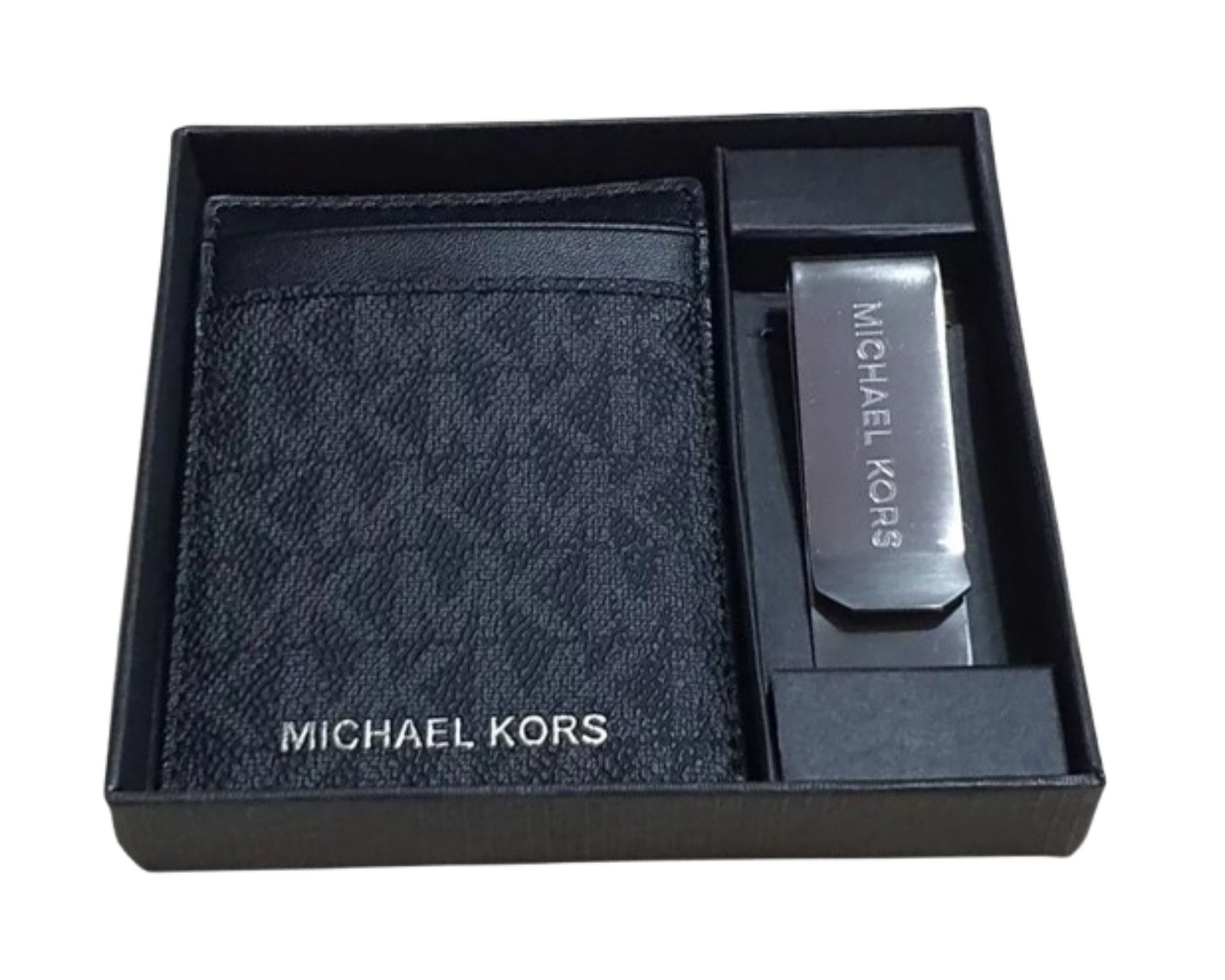 Foto 5 pulgar | Tarjetero Michael Kors Logo Con Clip Para Billetes 37h9lgfd1b Color Negro