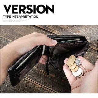 Foto 4 | Contactos De Piel Auténtica Wallet Knight Con Tres Pliegues Para Hombre - Venta Internacional.