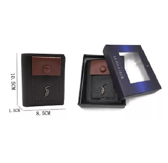 Foto 4 | Cartera Billetera Para Hombre Original Lujo Polo Trifold M1 Negro, Detalla Cafe