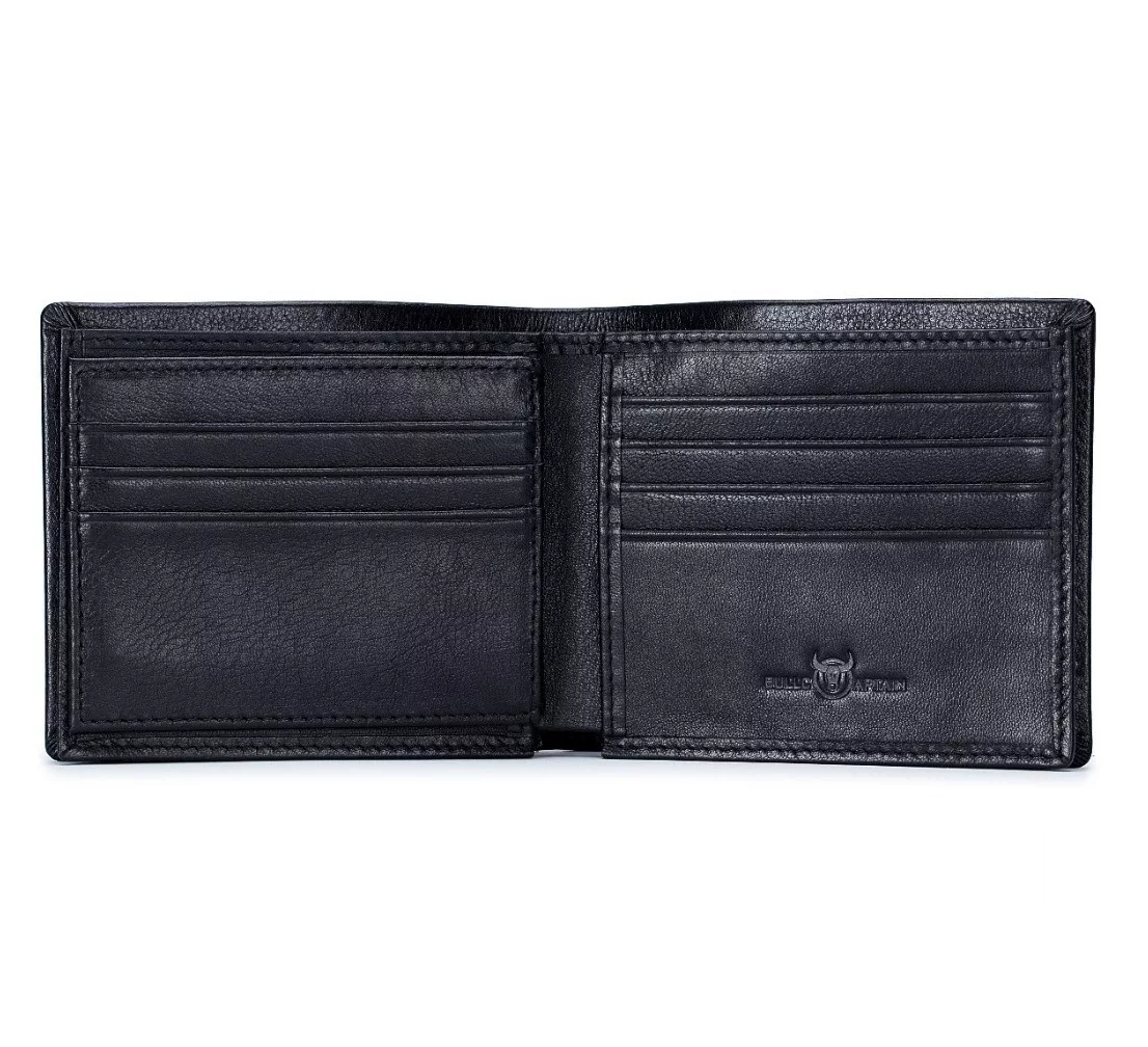 Foto 5 | Cartera Plegable De Piel Genuina Gran Capacidad Para Hombre Negro