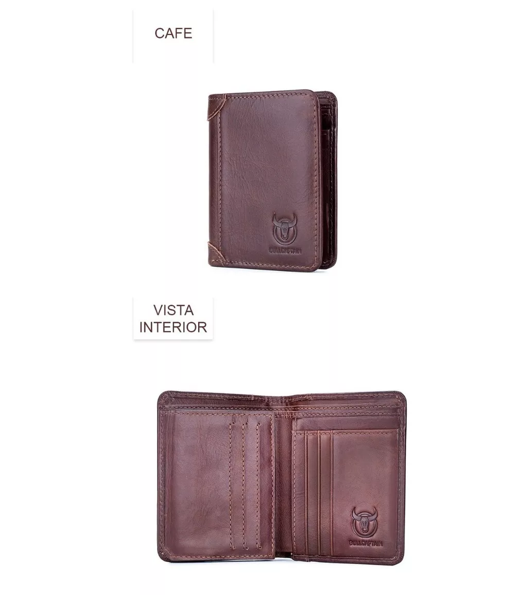 Foto 3 | Cartera De Piel Genuina Para Hombre Original Larga Billetera Marrón