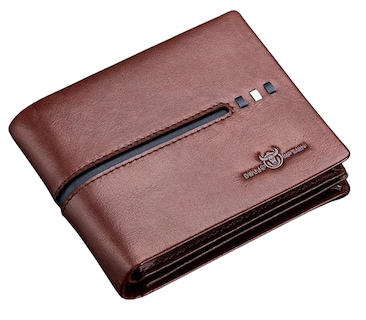 Foto 1 | Cartera Plegable De Piel Genuina Gran Capacidad Para Hombre Marron