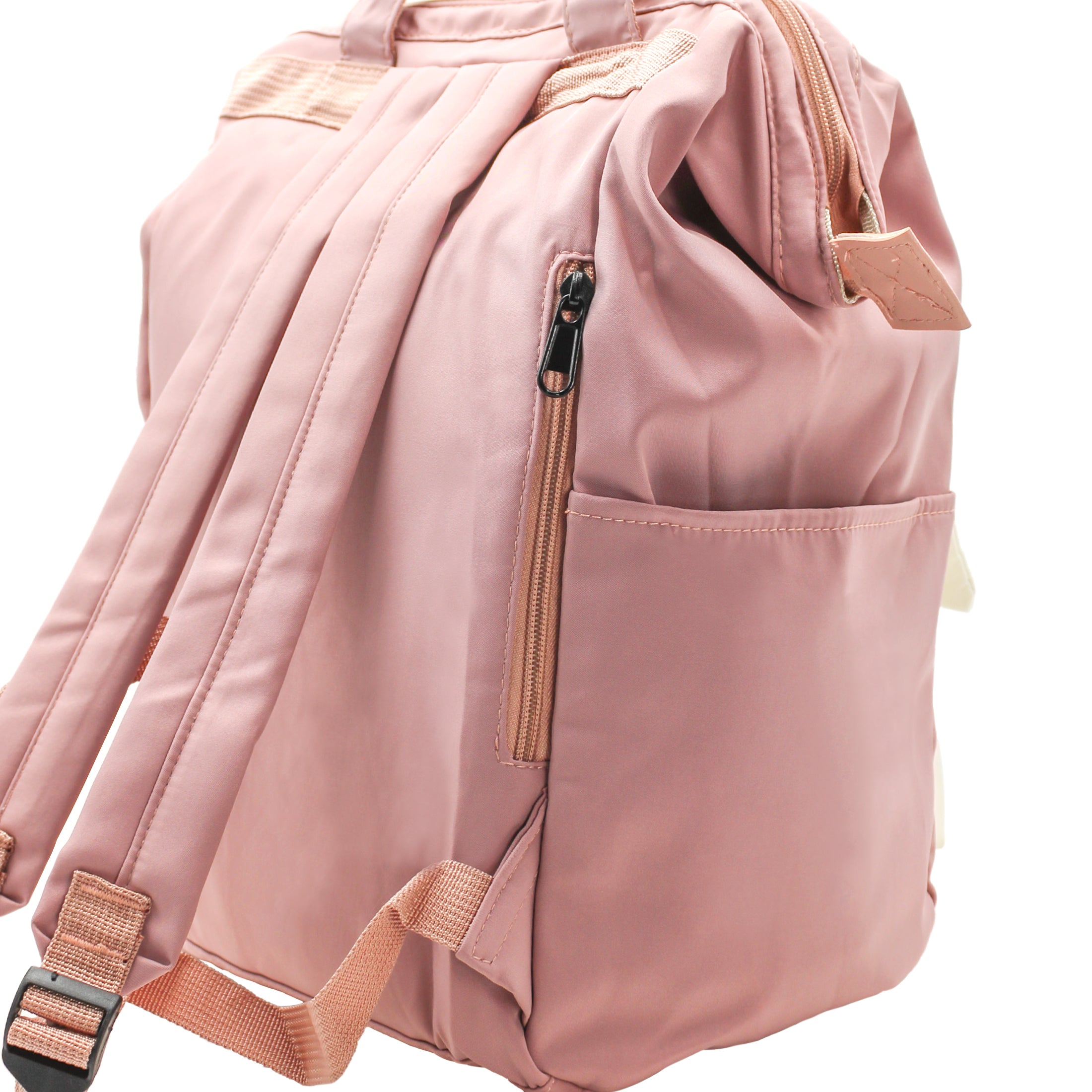 Foto 4 pulgar | Mochila Exterior Textil Color Rosa Para Mujer De Rbbasics