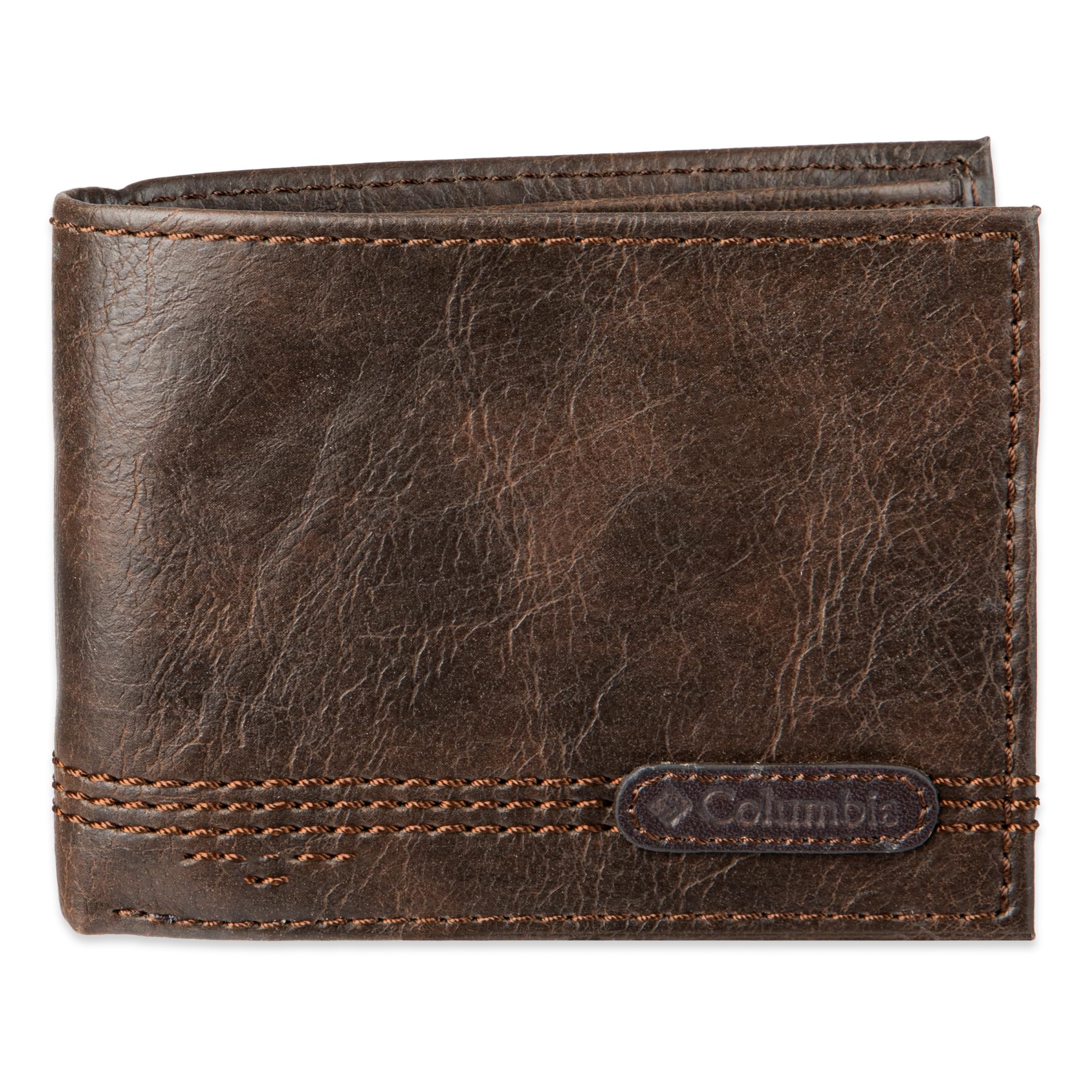 Wallet Columbia Para Hombre, Piel, Capacidad Extra, Pliegue Delgado - Venta Internacional.