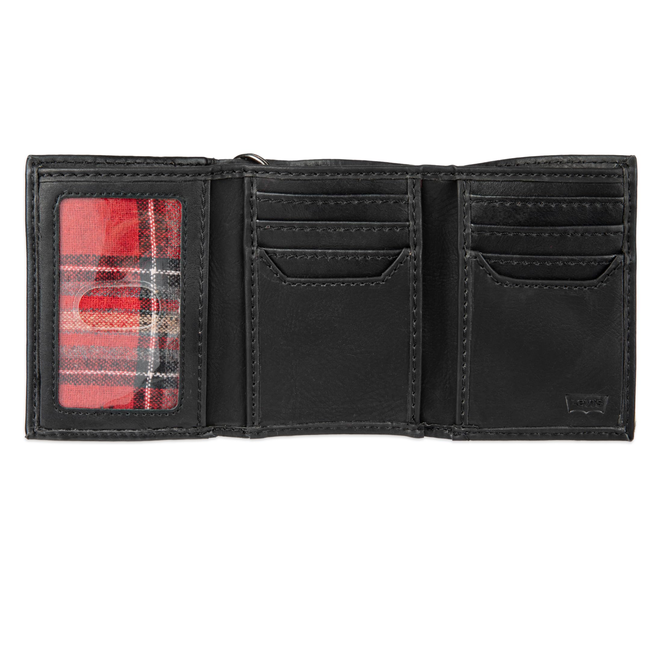 Foto 5 pulgar | Billetera Triple Levi's, Elegante Y Delgada, Con Ventana De Identificación Negra Para Hombre - Venta Internacional.