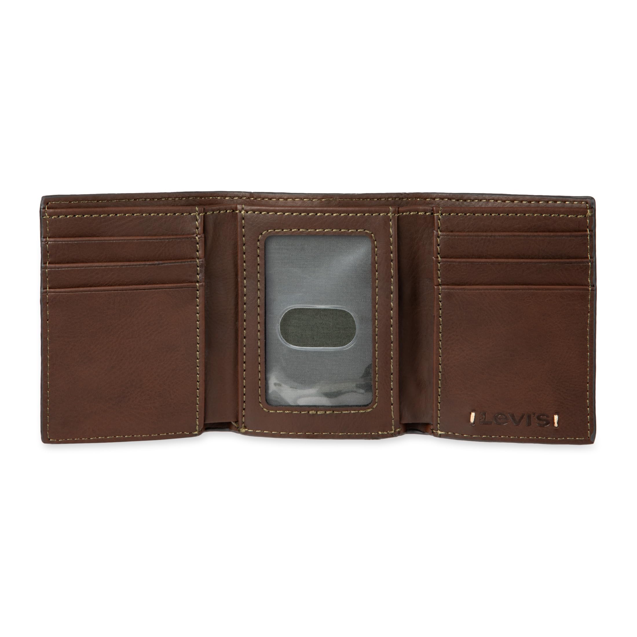 Foto 6 pulgar | Cartera Triple Levi's Sleek And Slim Para Hombre, Color Marrón - Venta Internacional.