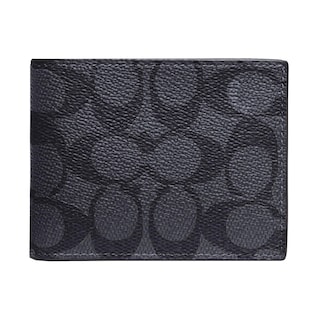 Foto 1 | Billetera Coach Slim Billfold Signature Canvas, Color Carbón/negro - Venta Internacional.