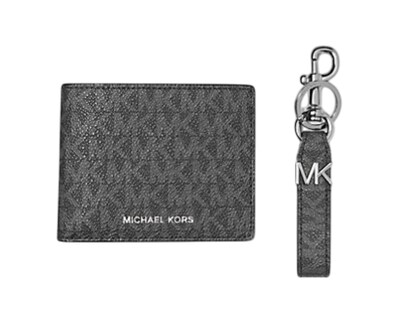 Foto 2 | Cartera Michael Kors Logo Wallet And Key Chain Gift Set Black 36t4lgff1b Negra