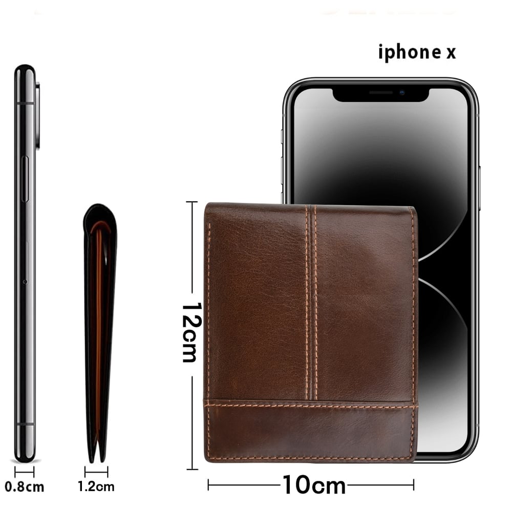 Foto 3 pulgar | Cartera Antirrobo Rfid De Cuero Para Hombre, Negro Y Marrón - Venta Internacional.