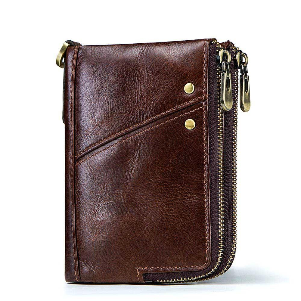 Cartera Gzcz Vintage De Cuero Genuino Rfid Para Hombre - Venta Internacional.