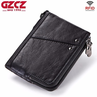 Foto 2 | Cartera Gzcz Vintage De Cuero Genuino Rfid Para Hombre - Venta Internacional.