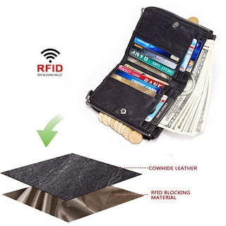 Foto 5 | Cartera Gzcz Vintage De Cuero Genuino Rfid Para Hombre - Venta Internacional.