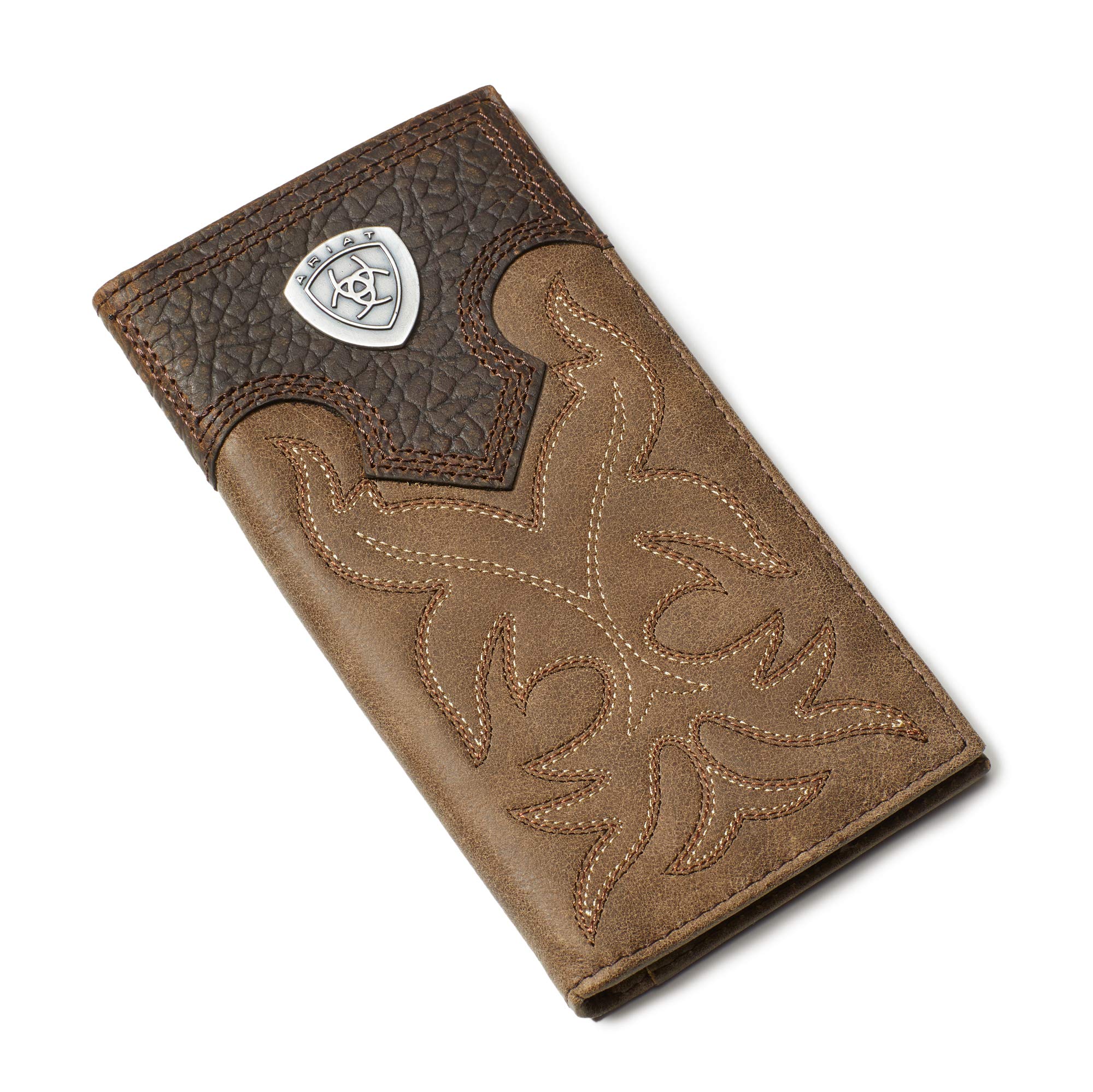 Foto 2 pulgar | Billetera Ariat Logo Boot Stitch Rodeo Para Hombre Rodeo_brown - Venta Internacional.