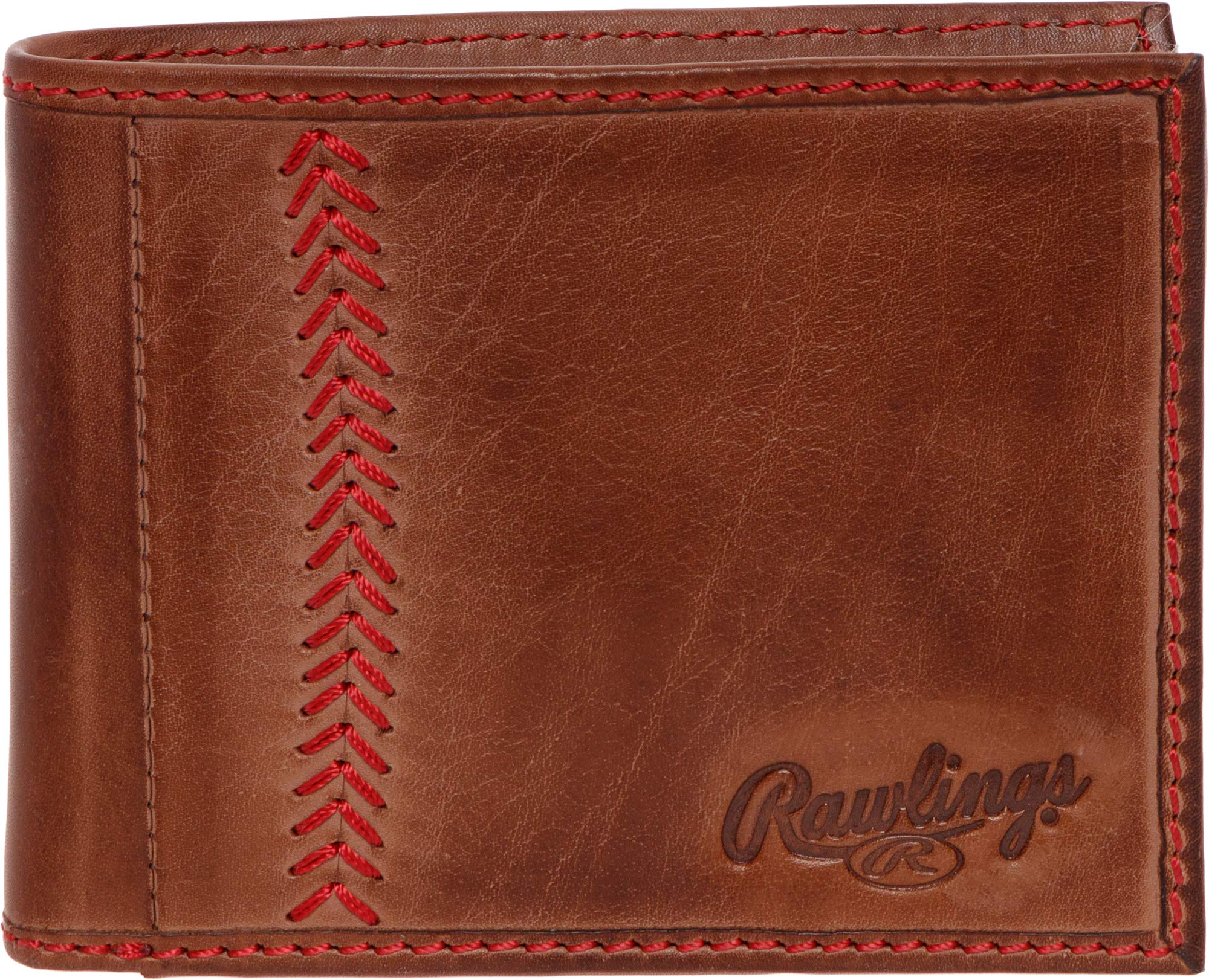 Foto 2 pulgar | Wallet Rawlings Bordado En Piel Curtida Con Puntadas De Béisbol - Venta Internacional.
