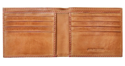 Foto 2 | Cartera Plegable Rawlings Con Puntadas De Béisbol Para Hombre, Color Canela - Venta Internacional.