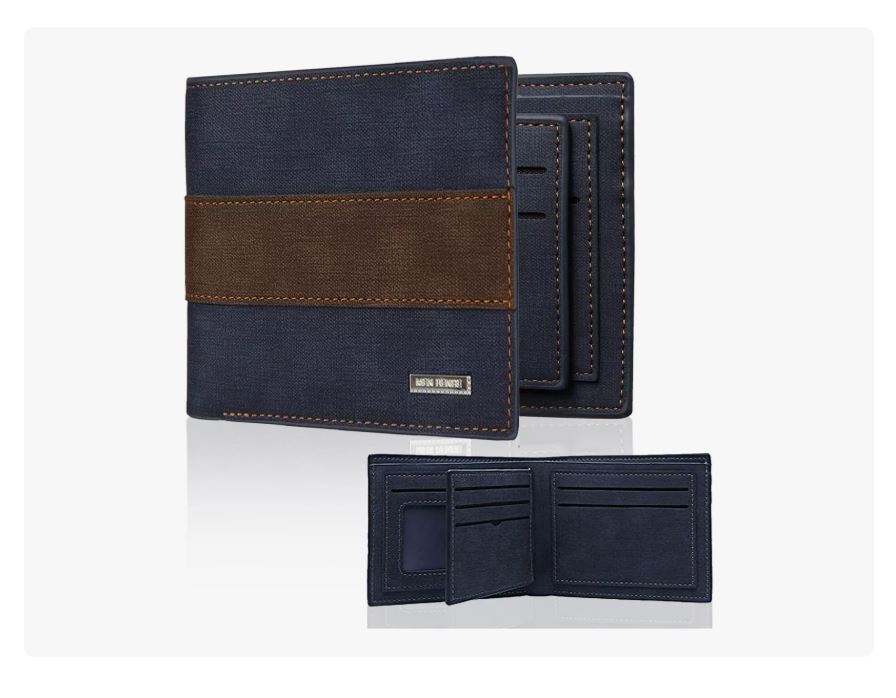 Cartera Xtellar Azul Billetera De Cuero Con Múltiples Tarjetas Para Hombre