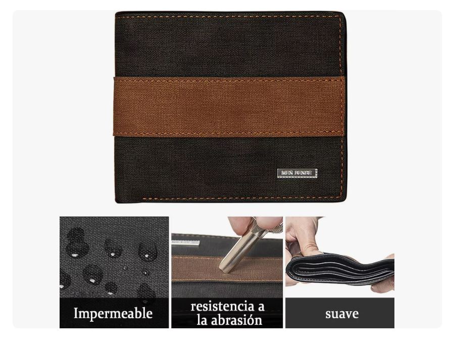 Foto 3 | Cartera Xtellar Negra Billetera De Cuero Con Múltiples Tarjetas Para Hombre