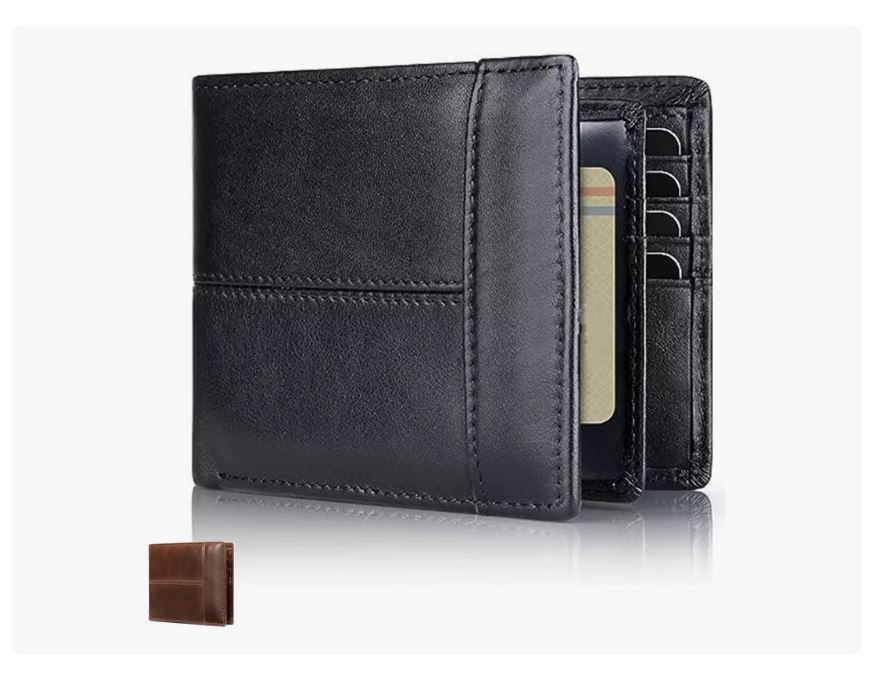 Foto 2 pulgar | Cartera Hombre Piel Genuina Cartera Antirrobo Rfid/billetera Negra Xtellar