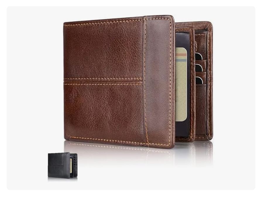 Foto 2 pulgar | Cartera Hombre Piel Genuina Cartera Antirrobo Rfid/billetera Marrón Xtellar