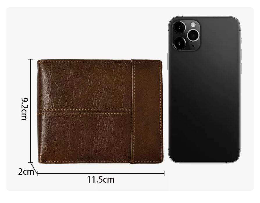 Foto 5 pulgar | Cartera Hombre Piel Genuina Cartera Antirrobo Rfid/billetera Marrón Xtellar