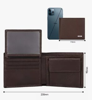 Foto 2 | Cartera Para Hombre De Piel Color Café
