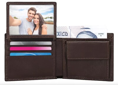 Foto 3 | Cartera Para Hombre De Piel Color Café