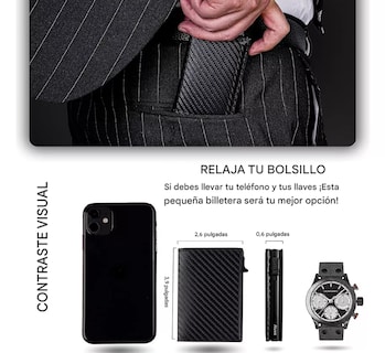 Foto 3 | Cartera Xtellar De Hombre Con Tarjetero Rfid Negro