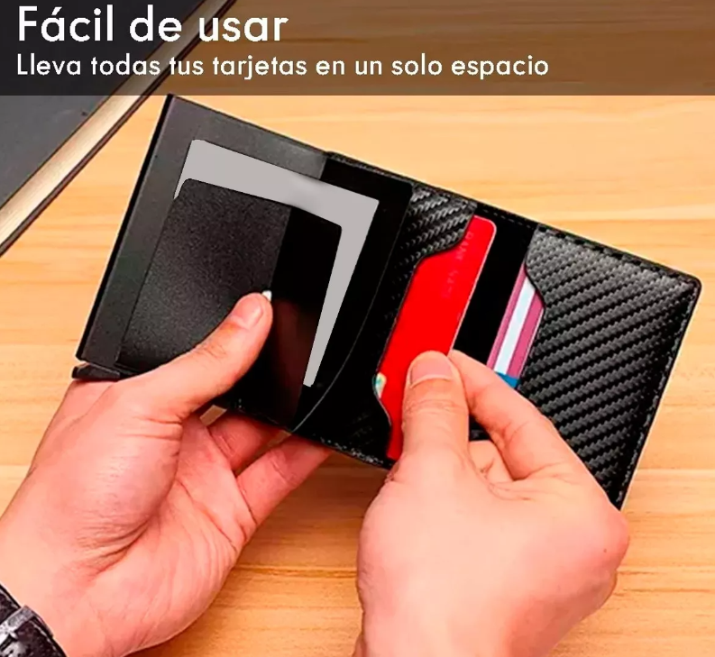 Foto 2 | Cartera Xtellar Tarjetero Billetera De Cuero Protección Rfid Color Negro