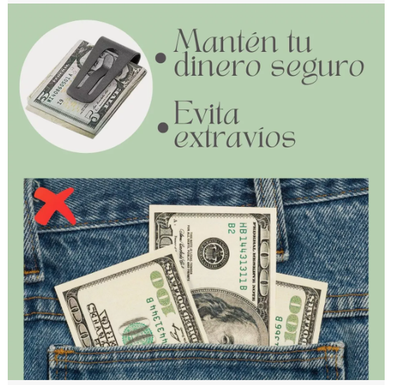 Foto 5 | Clip Xtellar Con Ojal Y Sujetador Para Portar Billetes Color Negro