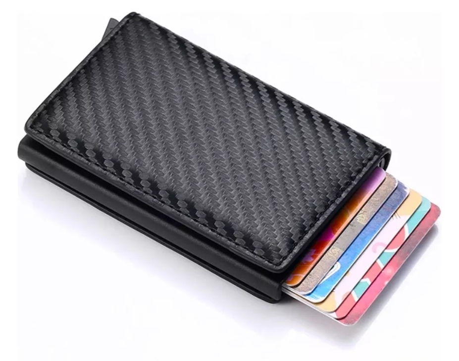 Foto 2 | Cartera Xtellar Tarjetero Billetera De Cuero Protección Rfid Color Gris Oscuro