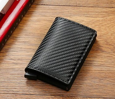 Foto 3 | Cartera Xtellar Tarjetero Billetera De Cuero Protección Rfid Color Gris Oscuro
