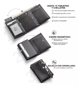 Foto 2 | Billetera Tarjetero De Aluminio Con Cartera Protección Rfid