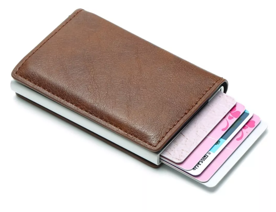 Foto 1 | Cartera Xtellar Tarjetero Billetera De Cuero Protección Rfid Color Marrón