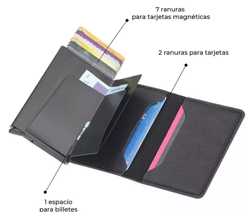 Foto 5 pulgar | Cartera Xtellar Tarjetero Billetera De Cuero Protección Rfid Color Marrón