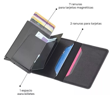 Foto 4 | Cartera Xtellar Tarjetero Billetera De Cuero Protección Rfid Color Marrón