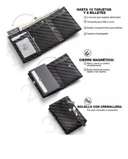 Foto 2 | Billetera Tarjetero De Aluminio Con Cartera Protección Rfid
